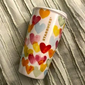 Starbucks 2015 Watercolour Hearts Ceramic Travel Mug